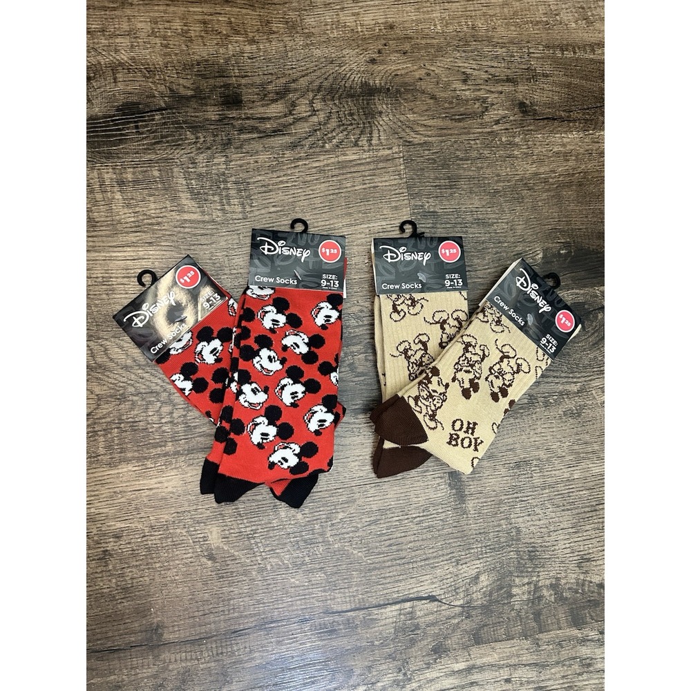 Disney Crew Socks SZ‎ 9-13 Unisex Set Of 4 Family Fun Trip Couple Goals - Picture 2 of 8
